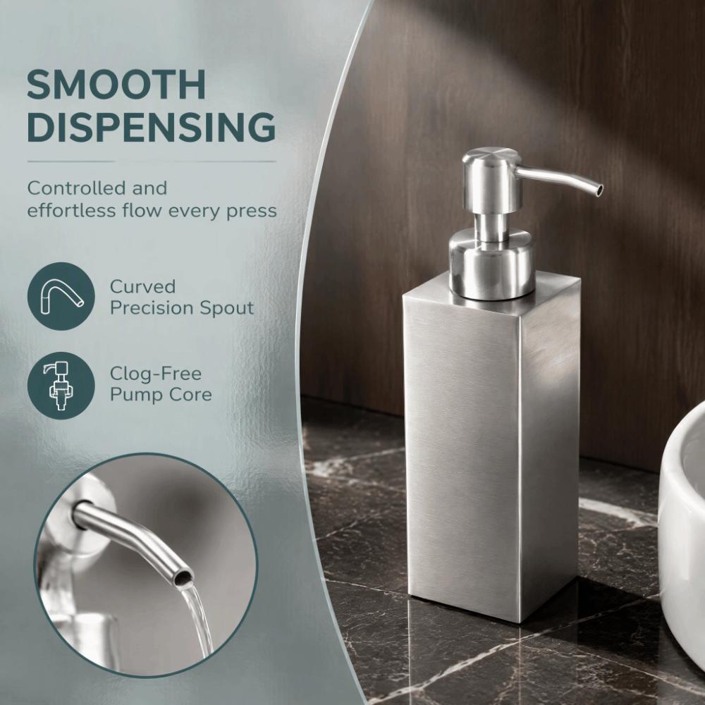 304 Stainless Steel Soap Dispenser Silver Liquid Soap Dispenser Bathroom Kitchen Sink