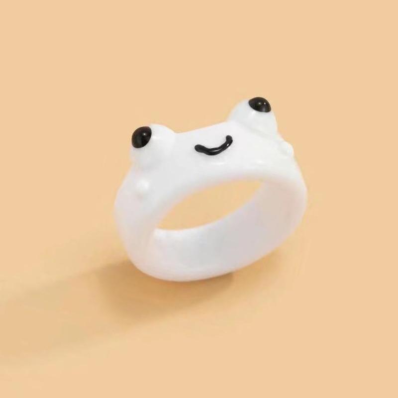 Cute Smile Frog Rings For Women Girls Funny Personality Cartoon Animal Chicken Frog Ring Fashion Jewelry Gifts