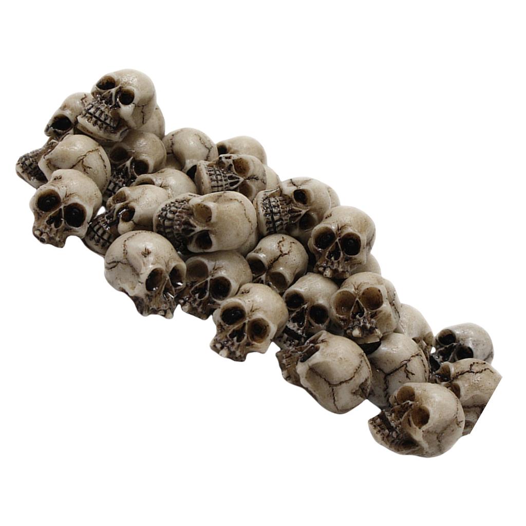 Pack of 6 Halloween Skeleton Decorations Durable Resin Skull Set for Home Office Party Spooky Display