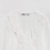 Jnleaog Autumn New Women's Clothing Fashion Style Stylish Laminated Decoration Translucent Shirt 3666053