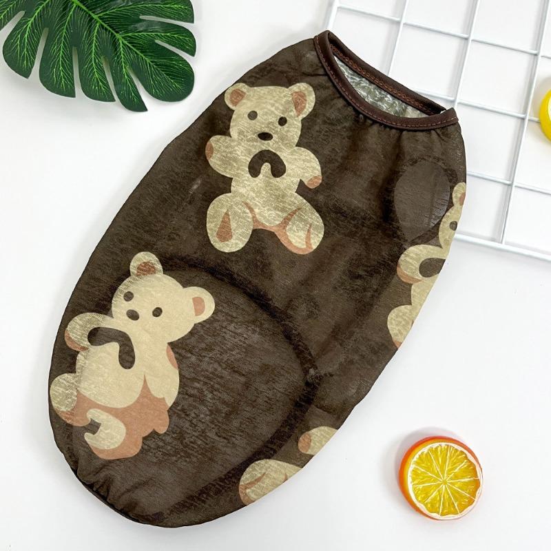 Big Dog Pet Summer Cat Vest Clothes Dog Supplies Dog and Cat Big Bear Printed Koji Fur Clothing