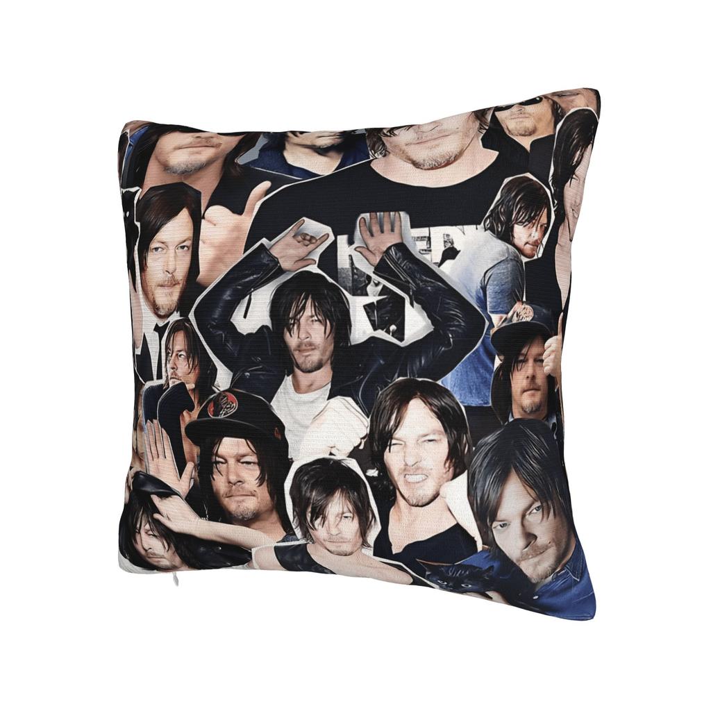 Norman Reedus W-Walking D-Dead American Celebrity Pillow Case Retro Trendy Pillow Cover Comfy Pillowcases For Living Room Chair