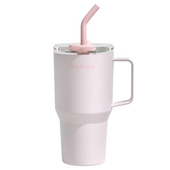 Blackube Ceramic Tumbler Straw Kettle Handle 800ml Coffee Vacuum Quencher Insulation Cold Insulated Wide Mouth Large Capacity Direct Drinking Home