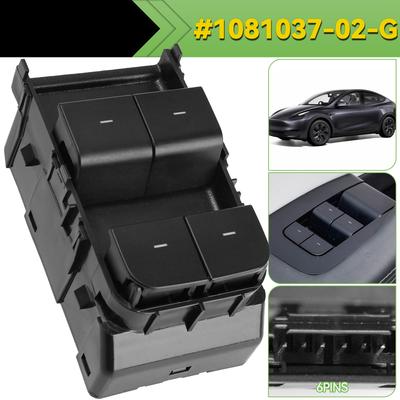 Car Window Regulator Switch Matte Black Driving Lift Switch 1081037-02-G 1081037-02-F For Tesla For Tesla Model 3 Y 2020-2024