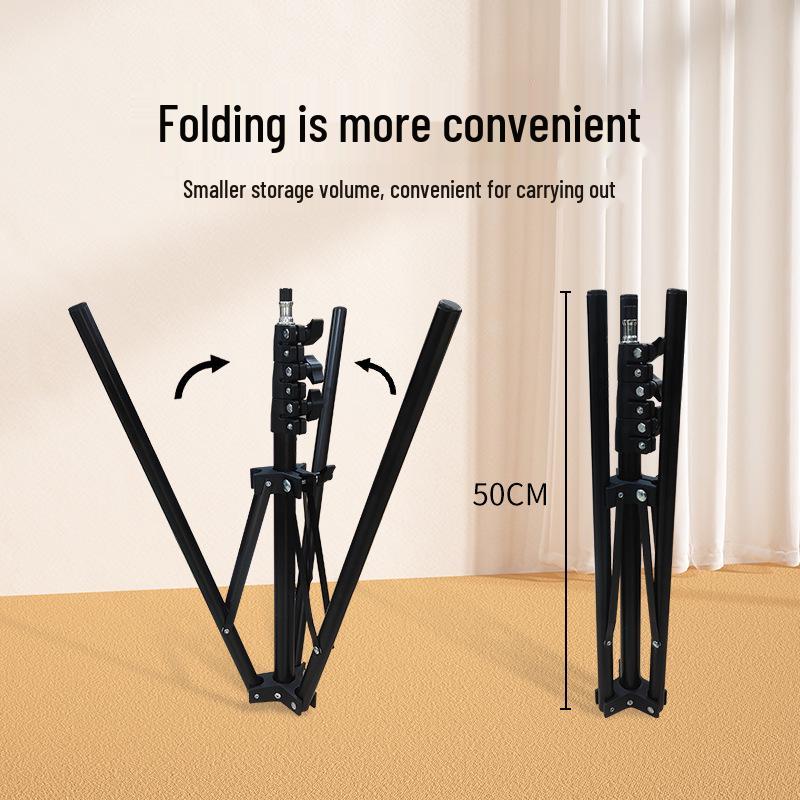 2m Foldable Photography Tripod for Studio & Live Streaming with Fill Light