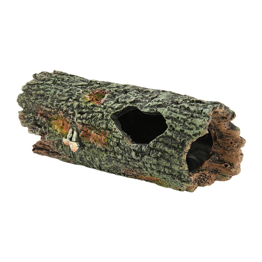 Aquarium Tree Trunk Ornament Simulation Artificial Aquarium Cave Hollow Tree Trunk for Fish Turtles Reptiles