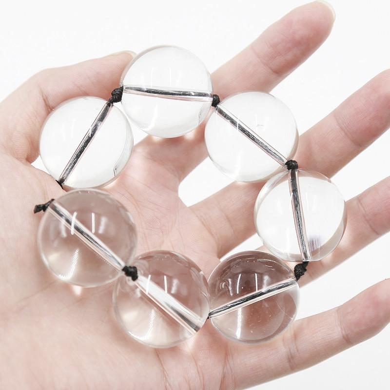 Glass Anal Beads Vaginal Balls Butt Plug Toy BDSM Massager Beads Inserted Plug Erotic Anal Bead Viabrator Accessories