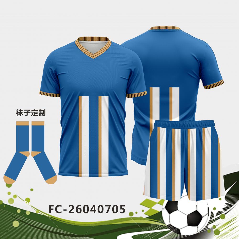 Custom Full Sublimation Breathable Polyester Football Uniform with Team Logo Name Number Print Soccer Jersey Set&S синий
