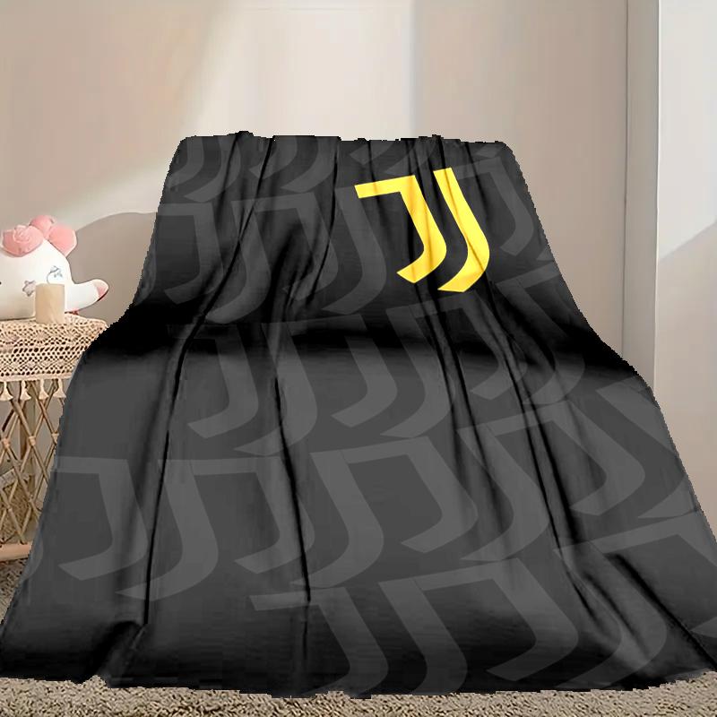 1 Stück Juventus Fußballclub Decke, Zuhause Bedruckte Überwurfdecke - Weiche Decke Geschenk für Familie, Waschbare Sofa Bettdecke