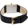 Seiko Men's Square Design Quartz Watch White Dial Black Leather Band