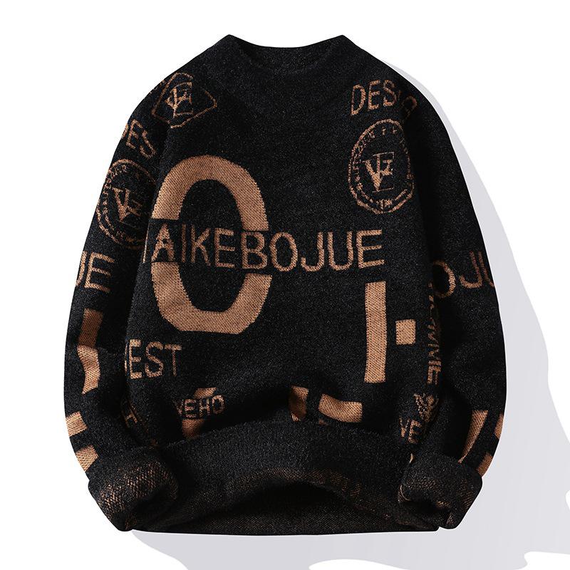 Unisex Mink Velvet Fleece-Lined High Neck Sweater Thick Warm and Trendy for Autumn and Winter L чёрный 1950₽