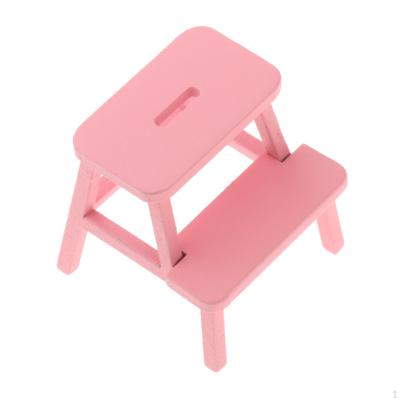 1:12 Scale Dollhouse Step Chair Miniature Decoration Mini Furniture 2 Stool