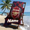 Custom Name Personalized Arsenal F.C Print Beach Towel, for Trip Camping Beach Party Home Decor, Birthday Gift for Family & Friends