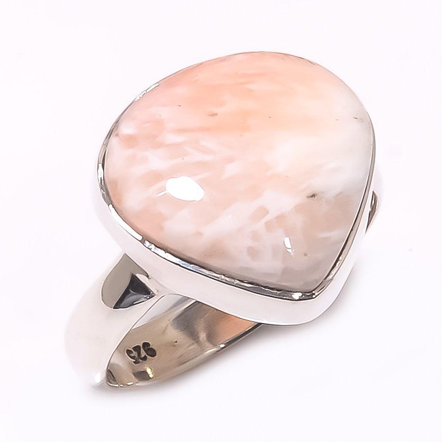 Natural Scolecite Gemstone Handmade 925 Solid Sterling Silver Ring Size 6.5 Q7O59