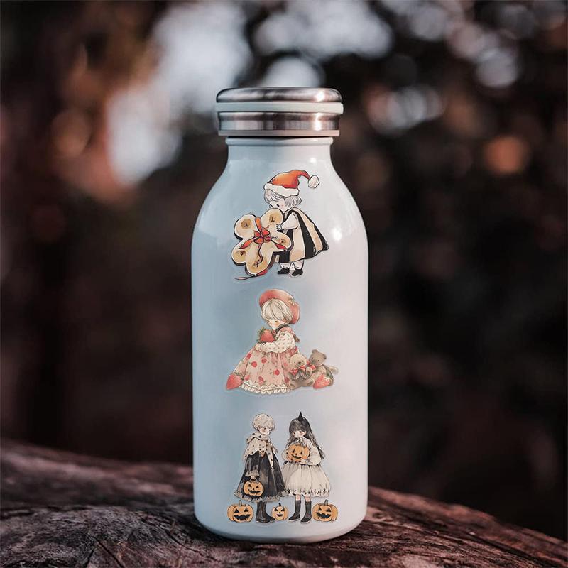 50PCS Fairy Stickers Retro Aesthetic Fairy Tale Princess Sticker Garden Fairy Party Gift Supplies Vinyl Waterproof Decorative