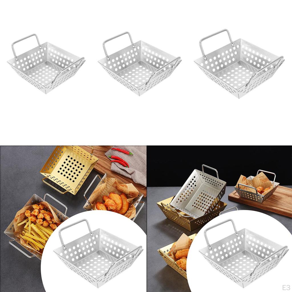 Fritteusenkorb aus Stahl, zum Abtropfen und Spülen des Korbs, Multifunktionale Siebe für den Innenbereich