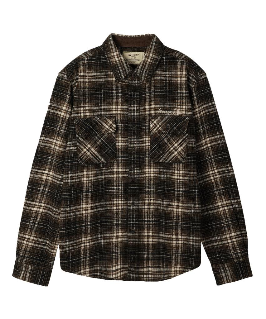 AVIREX Long Sleeve Check Shirt / 7836220011 Brown