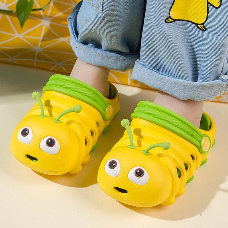 Children's Sandals Soft Toe-wrapped Lovely Cartoon Caterpillar EVA Non-slip Cozy Breathable Easy Washing Light Elastic Sandals