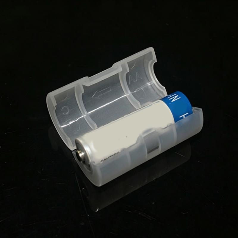 2A To C Battery Adapter Pack of 5, Translucent Cell Adapter Holder Converter Sleeves for Radios, Toy, Household Devices Backup Battery