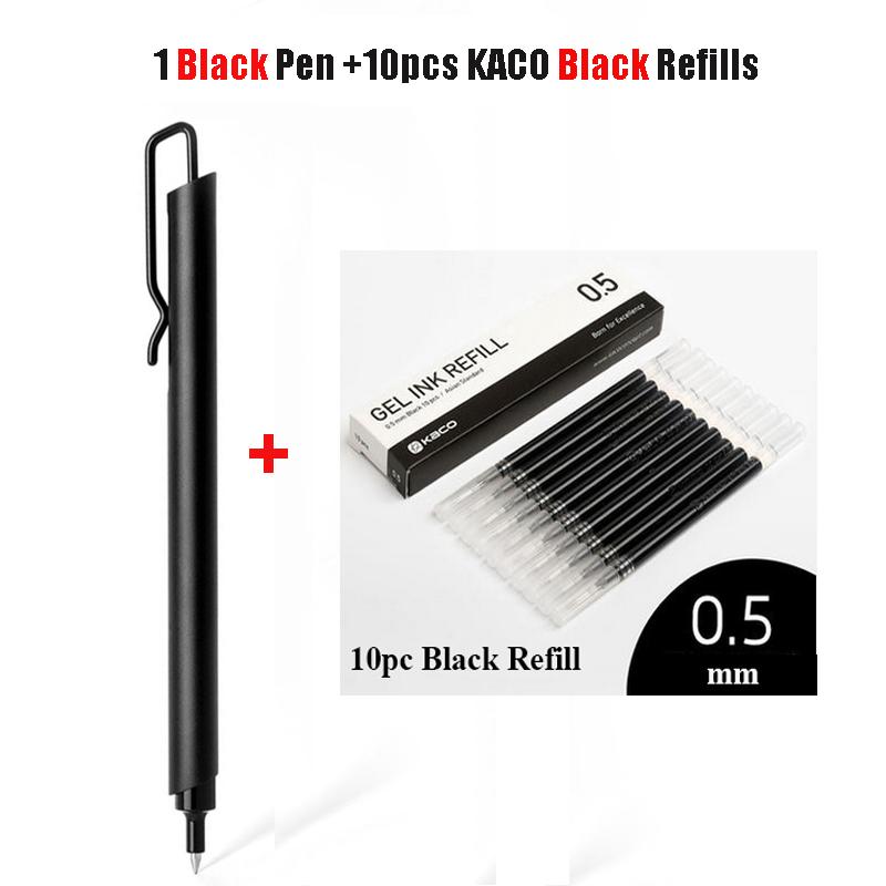 Kaco Metal Gel Pen 0.5MM Black Ink Refills Luxury Ballpoint Pens Business Signature Stylos Pen Holder Design Stationery Supplies
