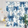 Waterproof Floral Pattern Shower Curtain Blue and White Vintage Design Bathroom Shower Curtain Liner Home Decor Accessories Cott