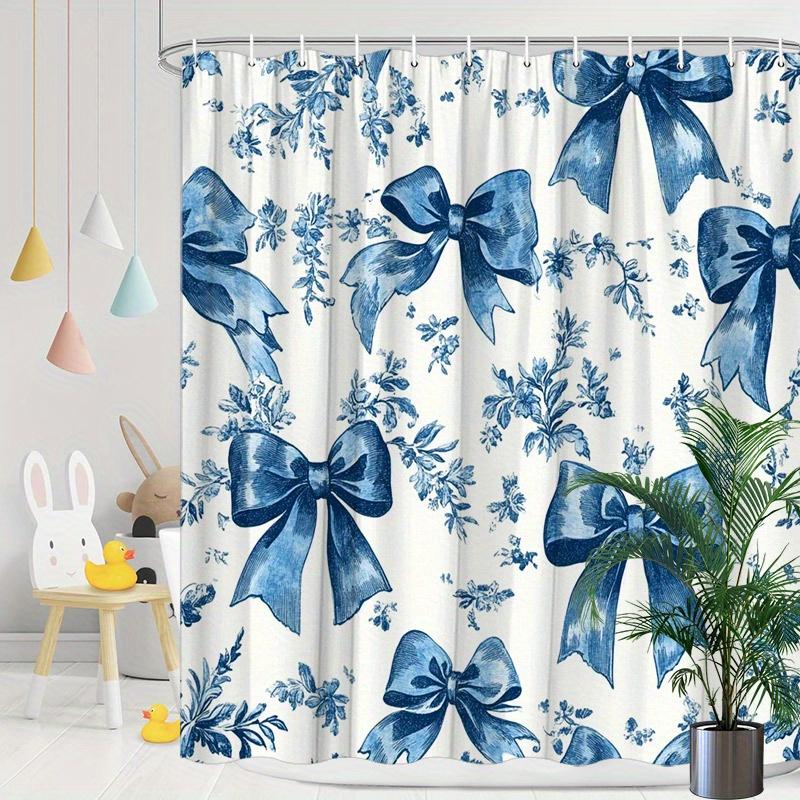 Waterproof Floral Pattern Shower Curtain Blue and White Vintage Design Bathroom Shower Curtain Liner Home Decor Accessories Cott