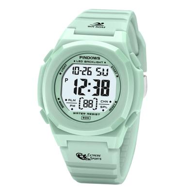 The PINDOWS Digital Sports Watch Is Water Resistant To 50 Meters and Features an LED Alarm and It Makes a Perfect Gift for Any Women's Backlight,