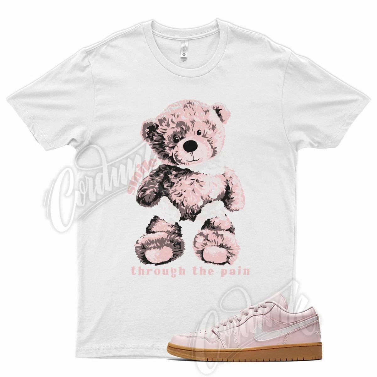 White SMILE T Shirt for J1 1 Low Arctic Pink Gum Light Brown S