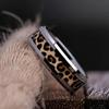 Leopard Print Titanium Steel Ring - Unique Design for Couples