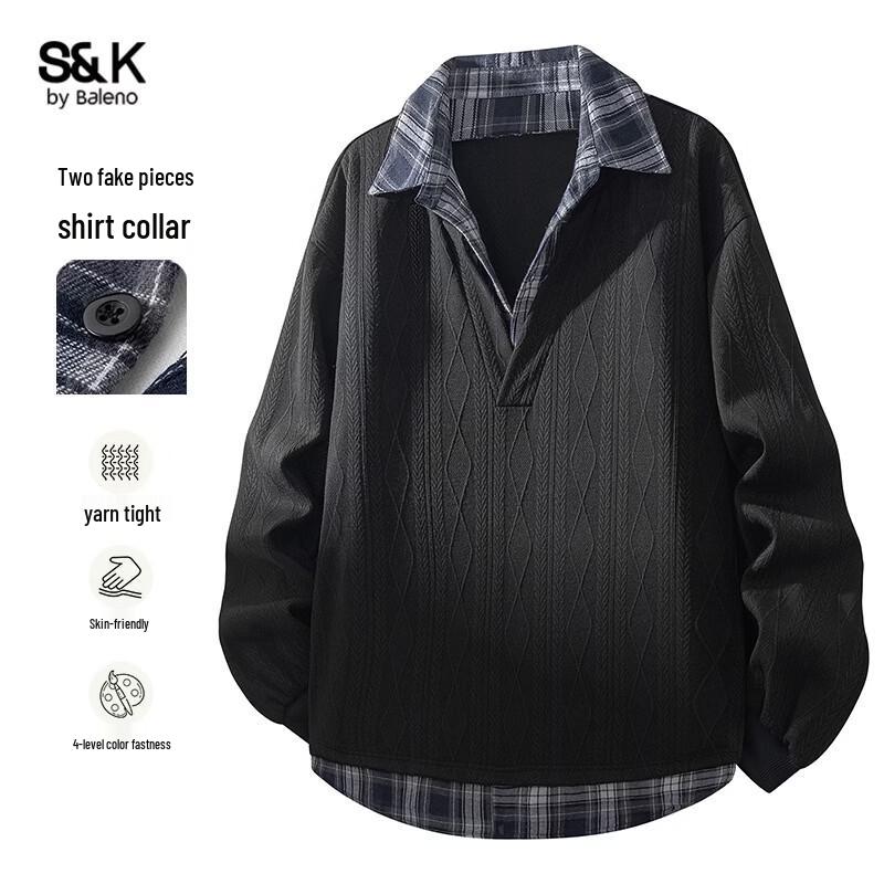 

Baleno Men s Faux Layered Long Sleeve Pullover M