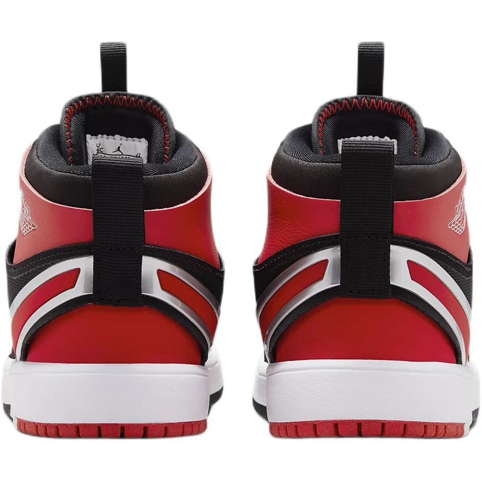 Air Jordan 1 Mid RM EasyOn PS Bred Kids Sneakers Black White University-Red FQ1282-006