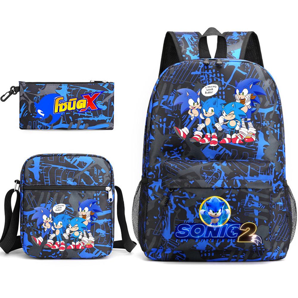 Three-Piece Schoolbag Cartoon Casual Backpack Male And Female Students Backpack Printed Large-Capacity Outdoor Backpack Three-piece set