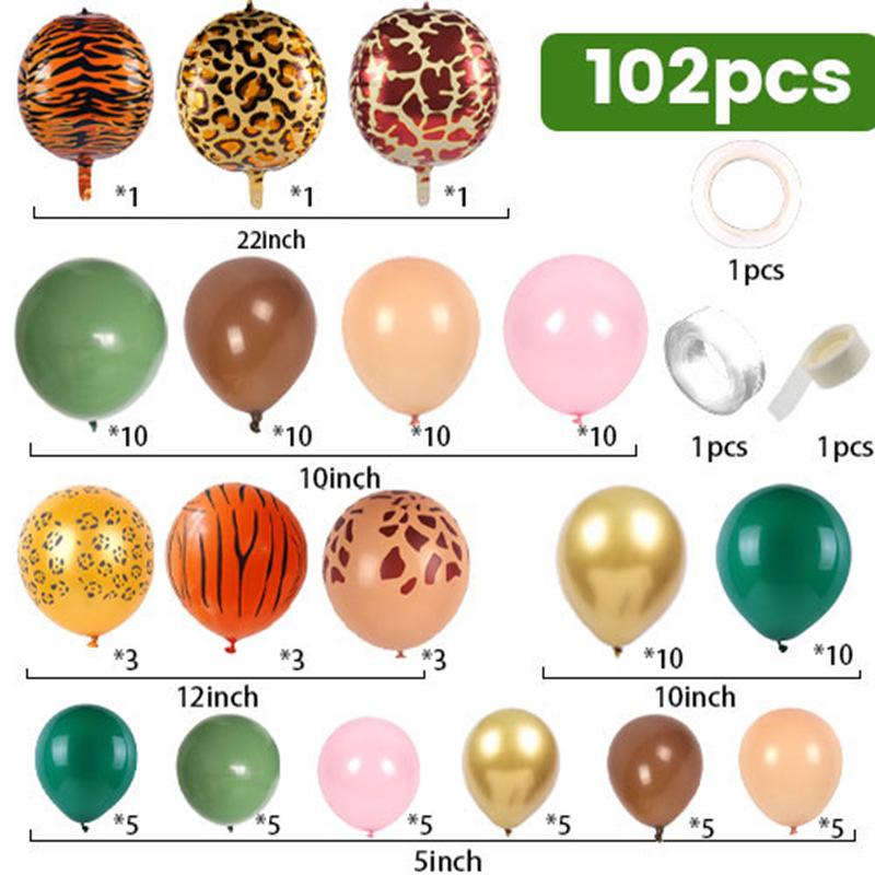 Jungle Animal Theme Leopard Print Aluminum Foil Balloon Foot Print Children'S Birthday Party Set Decorative Supplies