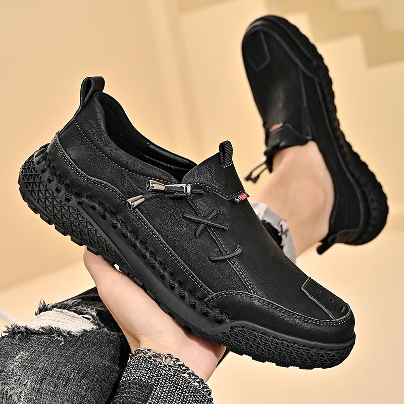 

Модные мужские лоферы высокого качества, универсальные, мужская модная повседневная обувь, кожаная мужская обувь слипоны, мужская удобная обувь для ходьбы 46 чёрный