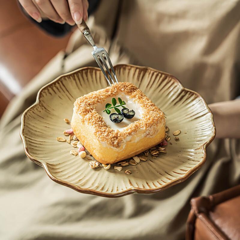 Starry Floral Ceramic Dessert & Dinner Plate