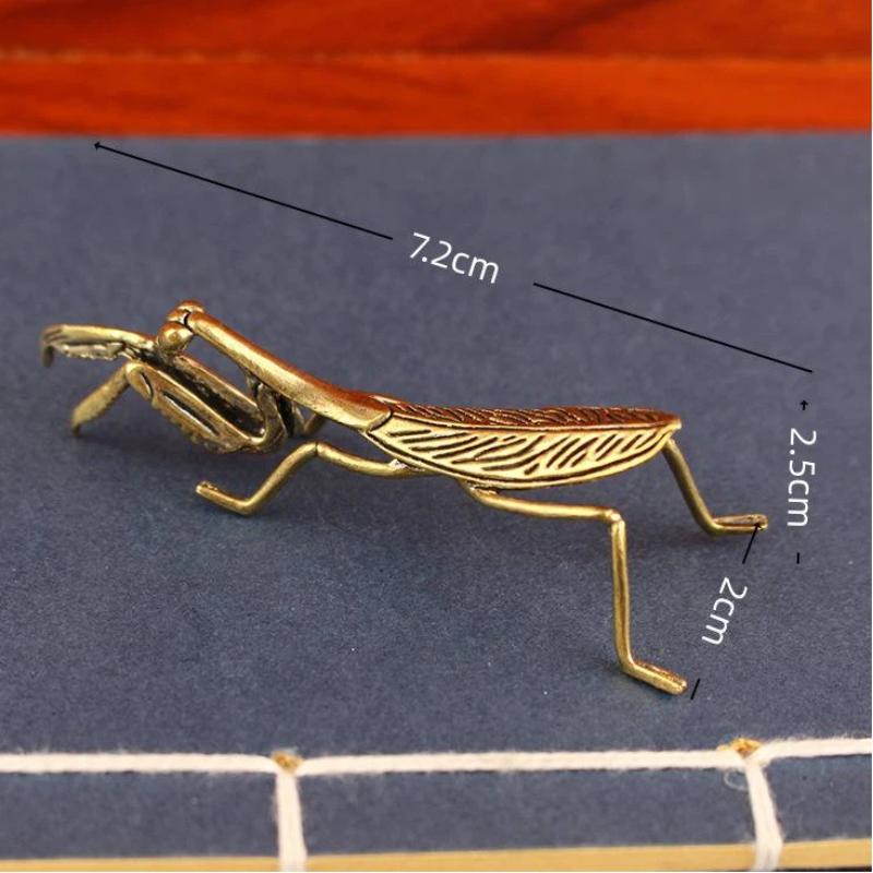 Brass Mini Insect Figurines Retro Antique Finish Exquisite Carved Small Decor for Home Shelf Art Collection Birthday Gift Choice