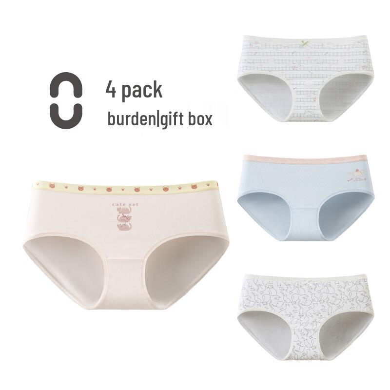 Fenteng Women's Pure Cotton Antibacterial Mid-Waist Briefs