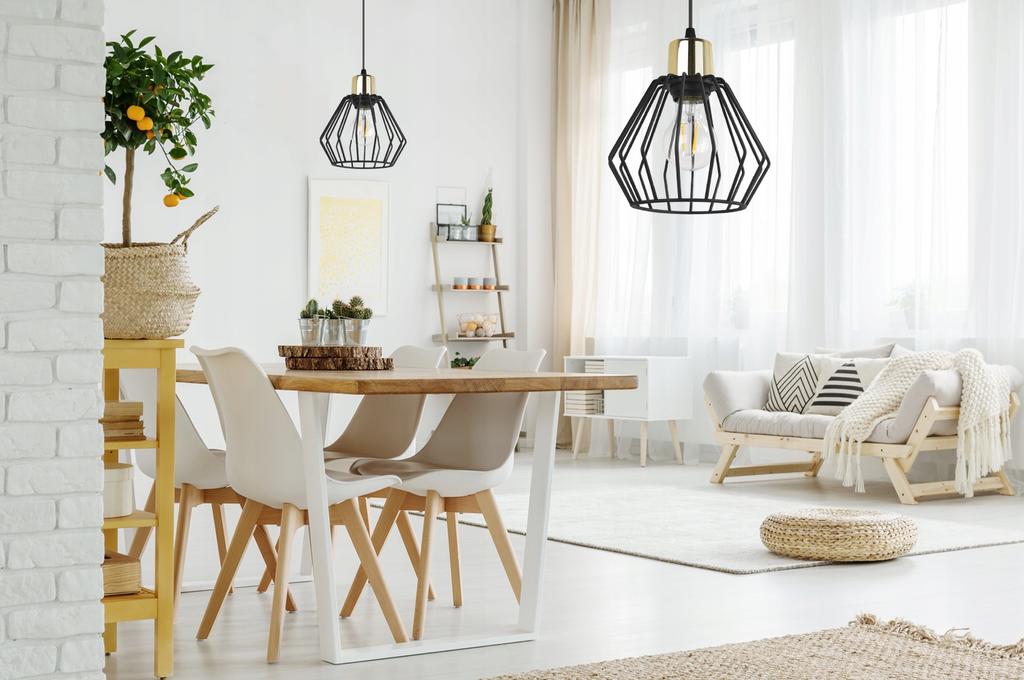 Hängelampe, Deckenleuchter, Drahtschirm, LED