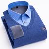 High-quality, thickened men's long-sleeved shirt for cold resistance and warmth, casual and fashionable for the street in winter
