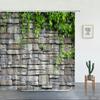 Flowers Plant Scenery Shower Curtains Set Floral Green Leaf Landscape Garden Wall Decoration Bathroom Decor Screen With Hooks