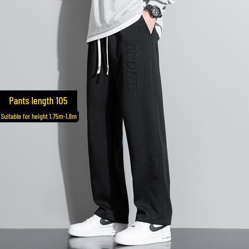 

2025 Мужские удлиненные повседневные брюки прямого кроя, высокая посадка, 65% хлопок, весна/осень XL