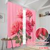 2 Stück, 2D-Flachdruck Vorhänge & Fensterdekoration Illustration Rosa Rosenstrauß Vielseitiger Polyesterstoff (ohne Stange) Zimmer