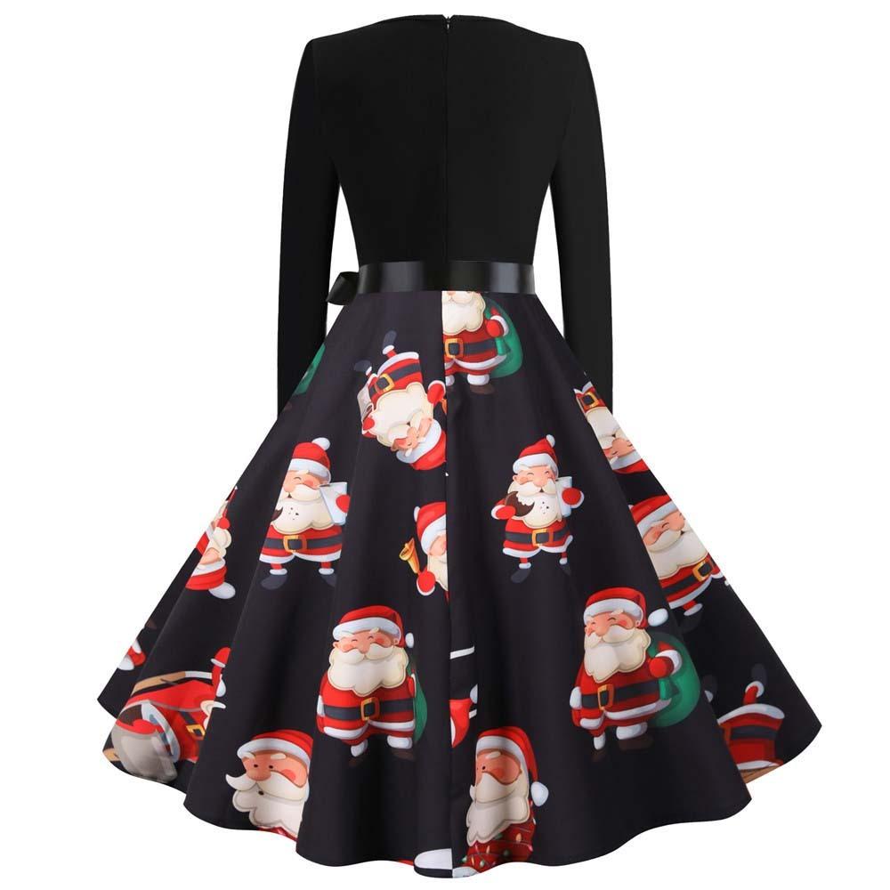 Retro Style Donne Natale Swing Dress Maniche Lunghe Fancy Dress Abiti da  festa da sera acquista in modo economico — spedizione gratuita, recensioni  reali con foto — Joom
