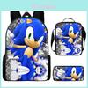 Set de Mochila Escolar Sonic Para Niños Con Tejido Oxford Impermeable Transpirable Y Estampado de Dibujos Animados Para Uso Escolar