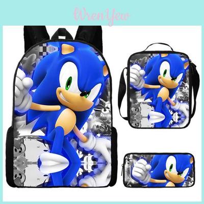 Школьный рюкзак Sonic для детей с дышащей водонепроницаемой тканью Оксфорд и мультяшным принтом для школы