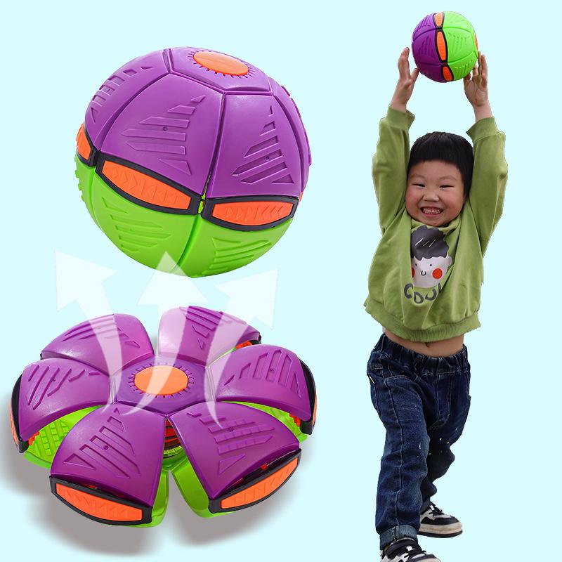 Ball Flying Saucer Deformation Frisbee Bouncing Music Lights Kid Toy Outdoor Pet