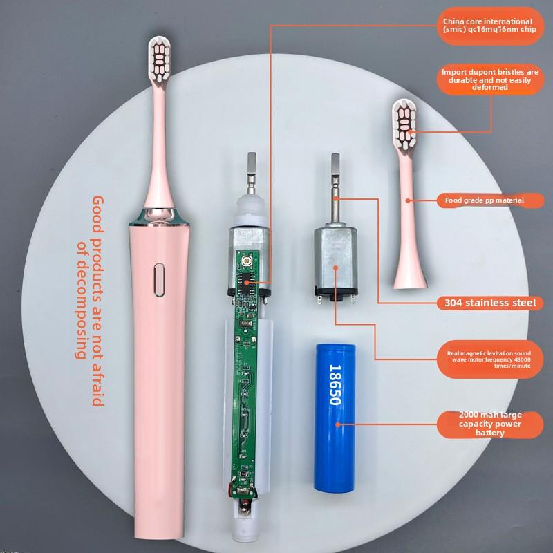 New Magnetic Sonic Levitation Electric Toothbrush, Children s Universal Electric ProfessionalGrade HighQualityMaterial розовый