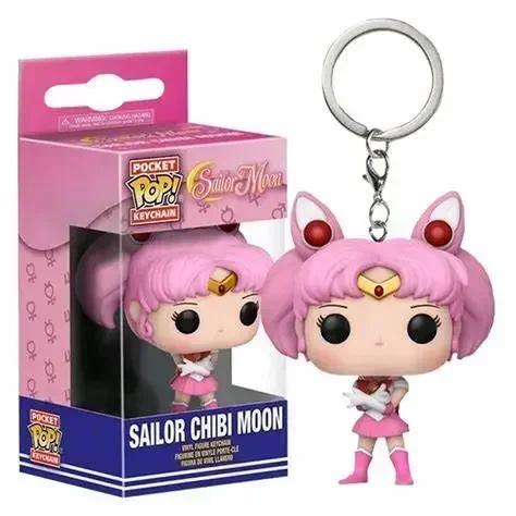 FUNKO POP Японское аниме Сейлор Мун и Сейлор Чиби Мун Брелок-карманная игрушка Фигурка Коллекционные игрушки для детей Подарок