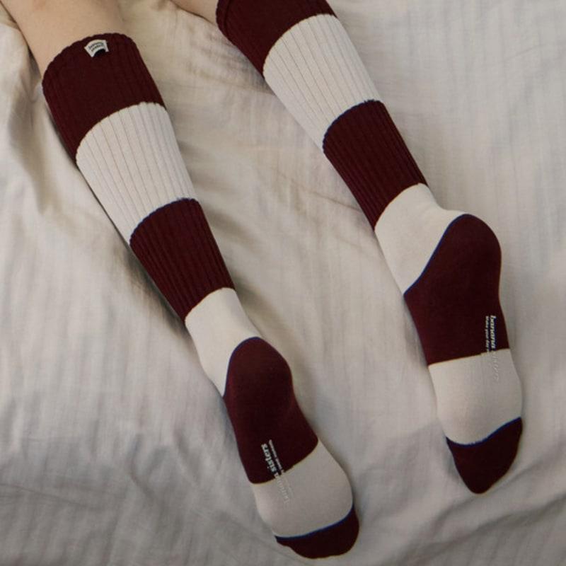 Bananasisters Rugby Block Stripe Knee Socks 2 Colors