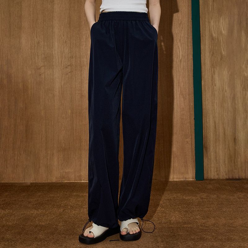 Coolhut Yamamoto Style High-Waisted Loose Casual Thin Wide-Leg 2025 Summer Women's Casual Pants Straight-Leg Drape